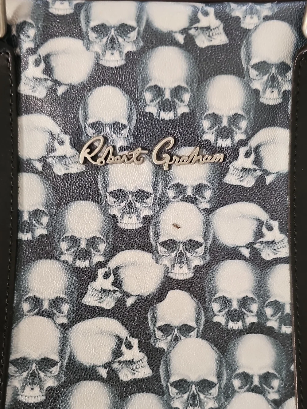Robert Graham Black & White Skull Pattern Briefcase